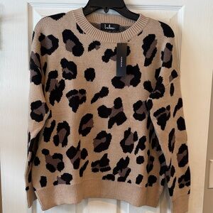 Lulu's Tan and Black Knit Sweater Size M/L